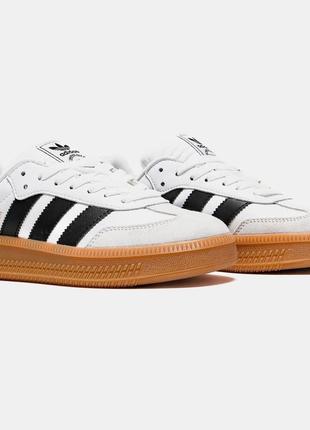 Adidas samba xlg white/black gum platform7 фото