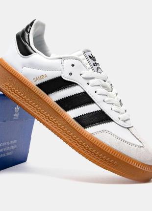 Adidas samba xlg white/black gum platform2 фото