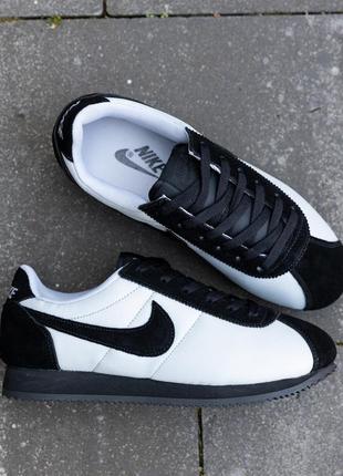 Кроссовки мужские nike cortez черно белые найк кортез обувь для спорта из натуральной замши осень весна6 фото