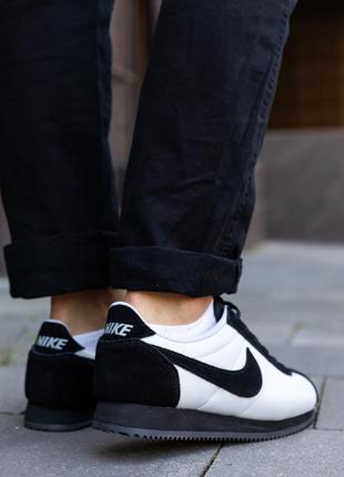 Кроссовки мужские nike cortez черно белые найк кортез обувь для спорта из натуральной замши осень весна9 фото