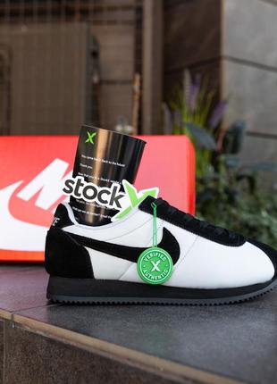Кроссовки мужские nike cortez черно белые найк кортез обувь для спорта из натуральной замши осень весна4 фото