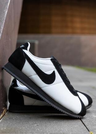 Кроссовки мужские nike cortez черно белые найк кортез обувь для спорта из натуральной замши осень весна5 фото