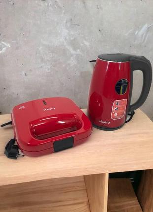 Набір дизайнерської лінійки magio: сендвічниця magio mg-376 + електрочайник cd-115 magio mg-977