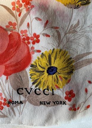 Винтажный платок gucci roma new york3 фото