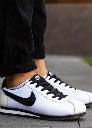 Кроссовки мужские nike cortez белые замшевые найк кортез обувь для спорта из натуральной замши осень весна