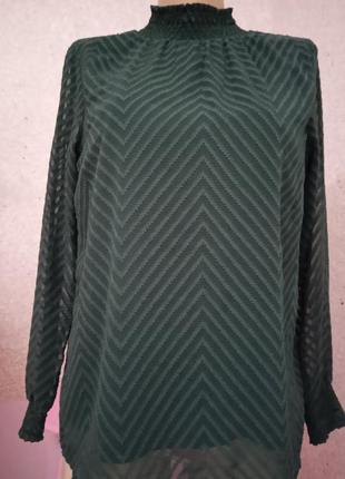 Блуза женская зеленая на подкладке 38 размера3 фото