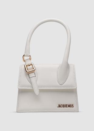 Жіноча сумка jacquemus le chiquito moyen boucle white 17 x 14 x 7.5 см