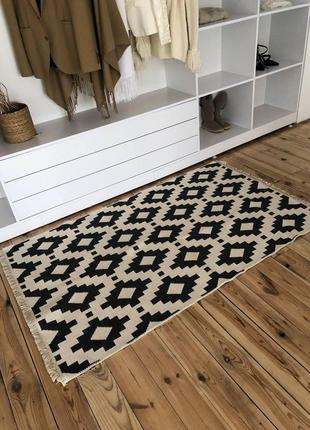 Декоративный безворсовый ковер, ромбы, размер 80x150