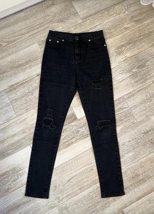 Рваные черные джинсы скинни2 фото