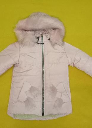 Зимний комплект, куртка-брюки, комбенезон, розовый -синий цвет1 фото