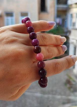 Браслет із пурпурного агату (натуральний камінь)1 фото