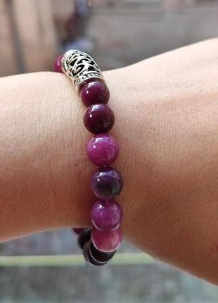 Браслет із пурпурного агату (натуральний камінь)7 фото