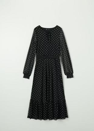 Бесплатное доставное платье-миди макси длины в горошек2 фото
