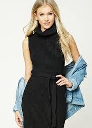 Вязанное коричневое шерстяное  платье-туника р-р 42-44 евро