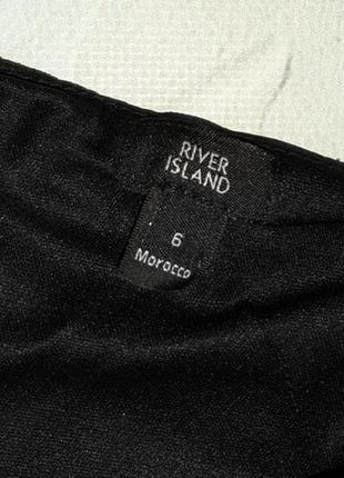 🎁1+1=3 шикарна чорна сукня плаття міді з бантом на плечі river island, розмір 42 - 447 фото