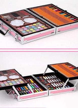 Набор для рисования для подростков единорог 145 предметов, чемодан с карандашами и...