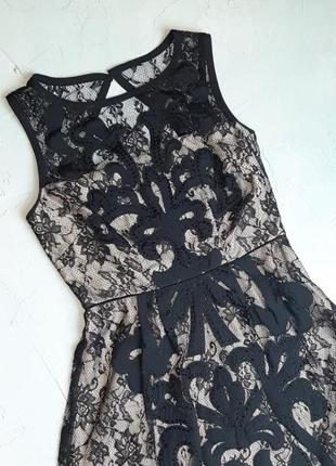 🎁1+1=3 шикарное черно-бежевое платье миди monsoon, размер 42 - 445 фото