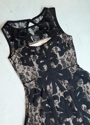 🎁1+1=3 шикарное черно-бежевое платье миди monsoon, размер 42 - 446 фото