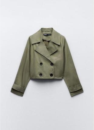 Укорочений тренч zara плащ zara3 фото