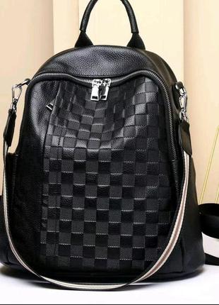 Новинка🤩 интересный кожаный рюкзак - сумка с фактурой