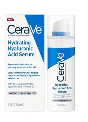 Зволожувальна сироватка для обличчя cerave hydrating hyaluronic acid serum 30 мл