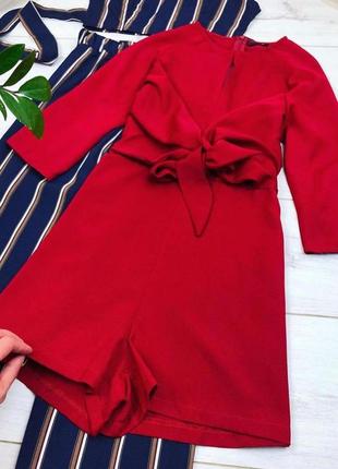 Красный комбинезон шорты комбез ромпер4 фото