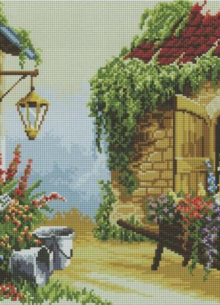 Алмазна мозаїка "затишний двір" 40*50 см