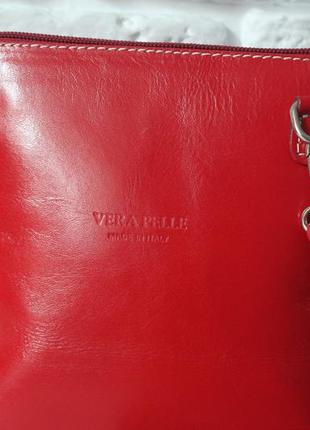 Яркая сочная стильная сумка vera pelle. натуральная кожа. италия.7 фото