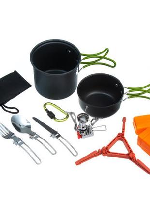 Набор походной посуды с газовой горелкой на 2-3 персоны bf