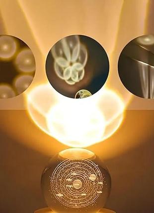 Декоративный 3d ночник хрустальный шар "планета земля" с led подсветкой