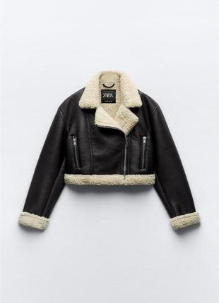 Куртка дубленка женская зимняя zara разм. xxl