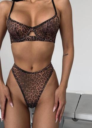 Леопардовий комплект білизни