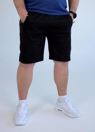 Мужские шорты черные трикотаж батал2 фото
