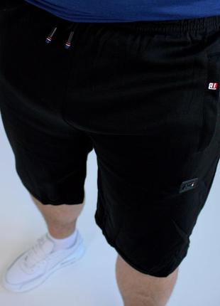 Мужские шорты черные трикотаж батал1 фото