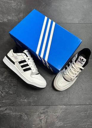Мужские кроссовки adidas forum low white black* blckd