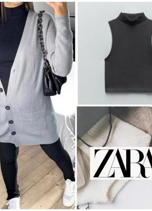Графитовый кроп топ в рубчик zara