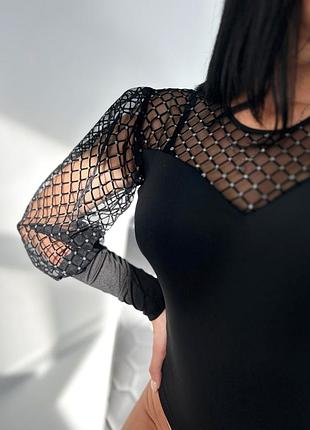 Женский боди с объемными рукавами «diamond»