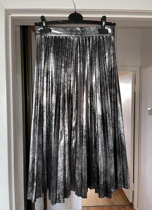Шикарная юбка гофре zara woman р xs