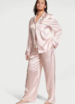 Сатинова піжама victoria's secret satin long pajama set, розмір s