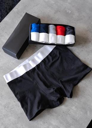 Набір чоловічих трусів колір чорний, графіт, сірий, червоний, синій.