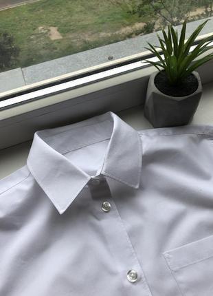 Белая идеальная базовая рубашка хлопок8 фото