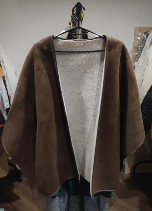 Пальто пончо женское коричневое river island