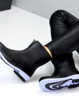 Черные женские резиновые ботинки ботинки женские сапоги для непогода