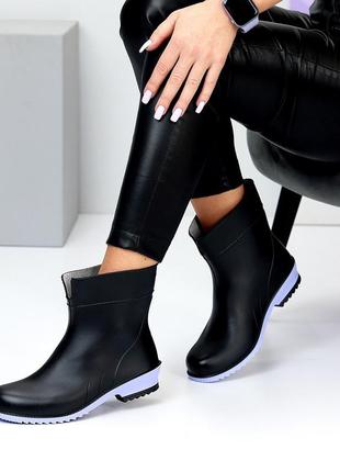 Черные женские резиновые ботинки ботинки женские сапоги для непогода