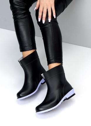 Черные женские резиновые ботинки ботинки женские сапоги для непогода