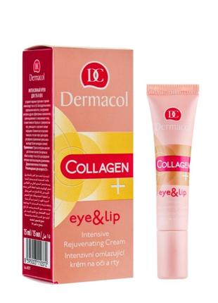 Крем з ефектом ботоксу dermacol collagen + eye and lip intensive rejuvenating