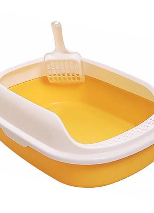 Туалет для кішок із лопаткою taotaopets 226611 40*29*13,5 см yellow