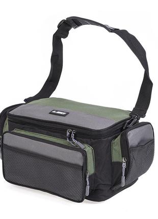 Сумка для рыболовных снастей leo 27993 green-grey 42*26*17 см