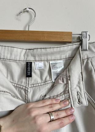 Бежевые широкие джинсы от h&amp;m, плотные и мягкие8 фото