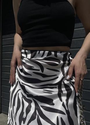 Новая атласная юбка зебра2 фото